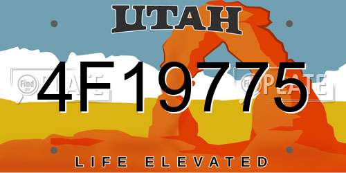 4F19775 Utah License Plate
