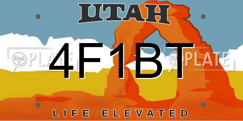 4F1BT Utah License Plate