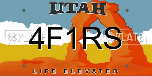 4F1RS Utah License Plate