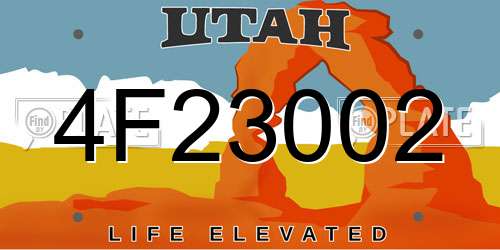 4F23002 Utah License Plate