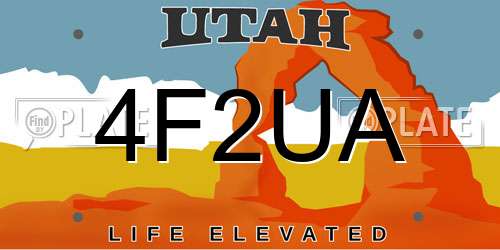 4F2UA Utah License Plate