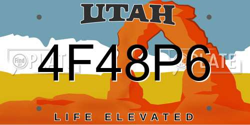 4F48P6 Utah License Plate