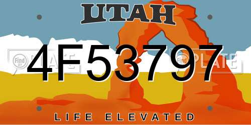 4F53797 Utah License Plate