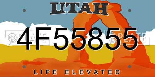 4F55855 Utah License Plate