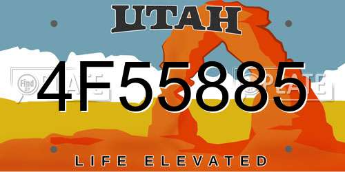 4F55885 Utah License Plate