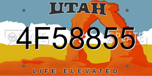 4F58855 Utah License Plate