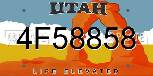 4F58858 Utah License Plate