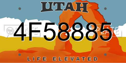 4F58885 Utah License Plate