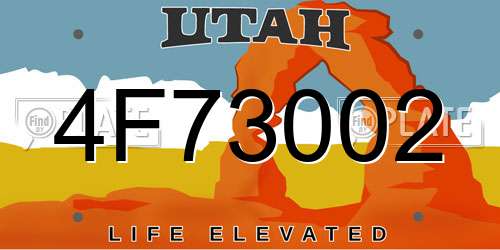 4F73002 Utah License Plate