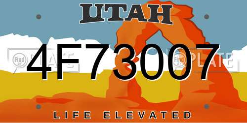 4F73007 Utah License Plate