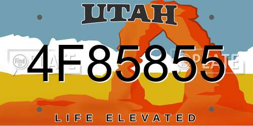 4F85855 Utah License Plate