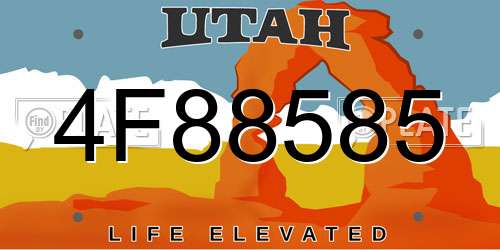 4F88585 Utah License Plate