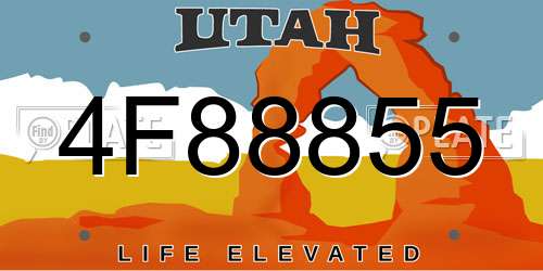 4F88855 Utah License Plate