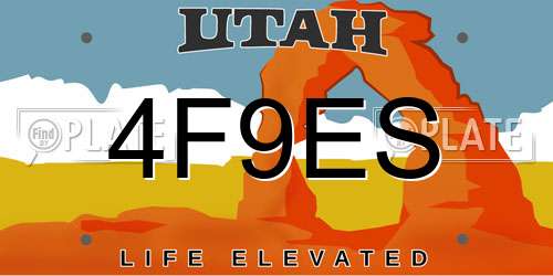 4F9ES Utah License Plate