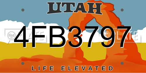 4FB3797 Utah License Plate