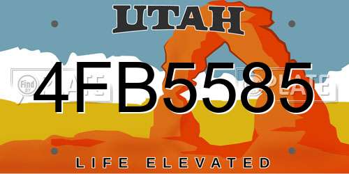 4FB5585 Utah License Plate