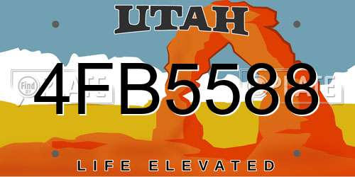 4FB5588 Utah License Plate