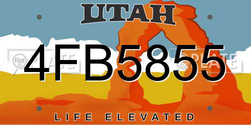 4FB5855 Utah License Plate