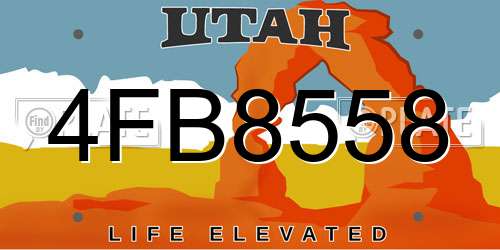 4FB8558 Utah License Plate