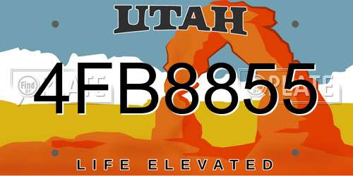 4FB8855 Utah License Plate