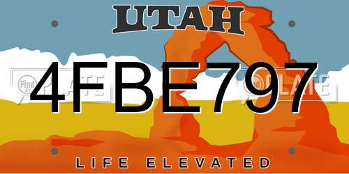 4FBE797 Utah License Plate