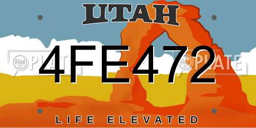 4FE472 Utah License Plate