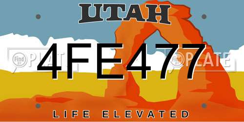 4FE477 Utah License Plate