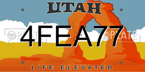 4FEA77 Utah License Plate