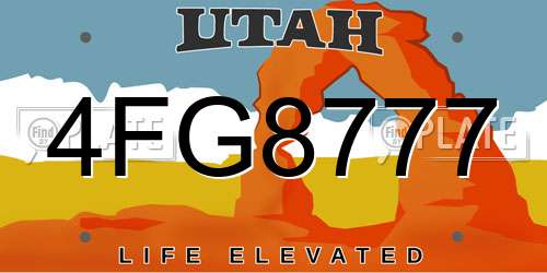 4FG8777 Utah License Plate