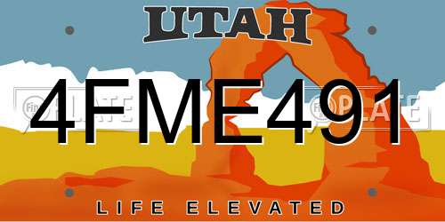 4FME491 Utah License Plate
