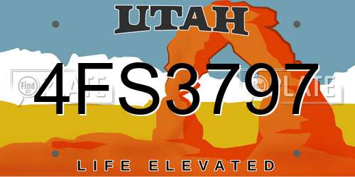 4FS3797 Utah License Plate
