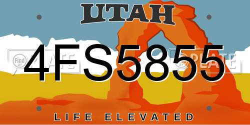 4FS5855 Utah License Plate