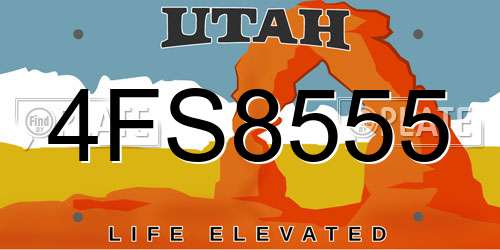 4FS8555 Utah License Plate