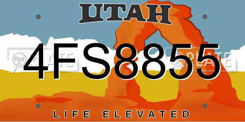 4FS8855 Utah License Plate