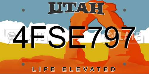 4FSE797 Utah License Plate