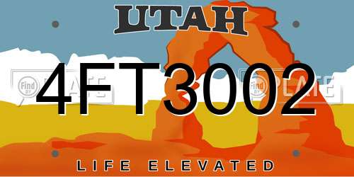 4FT3002 Utah License Plate