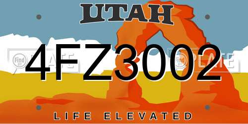 4FZ3002 Utah License Plate