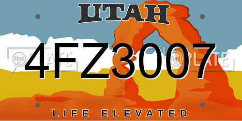 4FZ3007 Utah License Plate