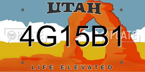 4G15B1 Utah License Plate
