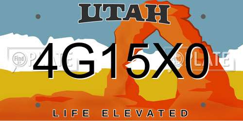 4G15X0 Utah License Plate