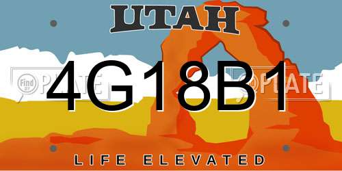 4G18B1 Utah License Plate