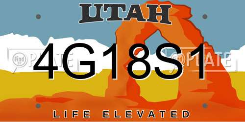 4G18S1 Utah License Plate