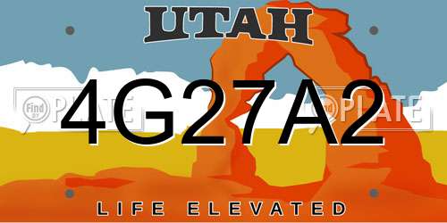 4G27A2 Utah License Plate