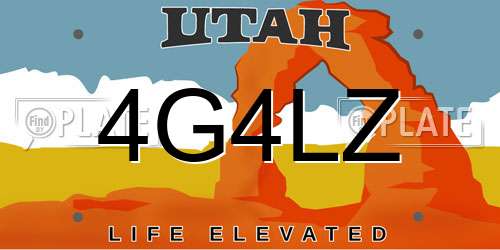 4G4LZ Utah License Plate