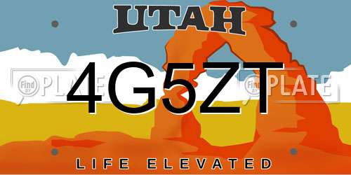 4G5ZT Utah License Plate
