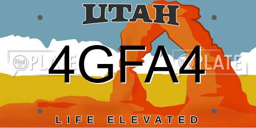 4GFA4 Utah License Plate