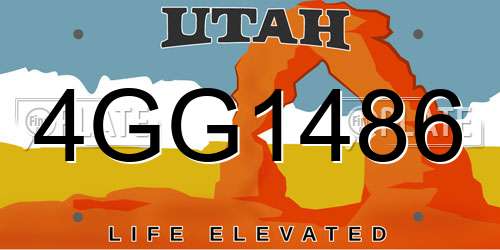 4GG1486 Utah License Plate