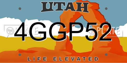 4GGP52 Utah License Plate