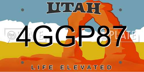 4GGP87 Utah License Plate