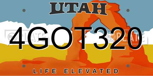 4GOT320 Utah License Plate